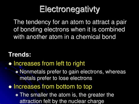 the tendency of an atom to attract electrons